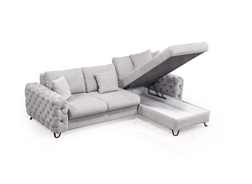 Colțar Extensibil VILLA cu șezlong și depozitare 265 x 200 cm, Opțiuni culoare