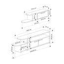 Set comodă TV YUKI 3 uși 167 cm, Opțiuni culoare - Maroom