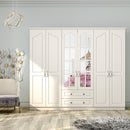 Dulap AMELIA cu oglindă 6 usi 2 sertare 210 x 182 cm - Maroom