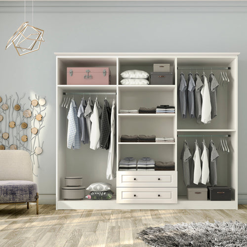 Dulap AMELIA cu oglindă 6 usi 2 sertare 210 x 182 cm - Maroom