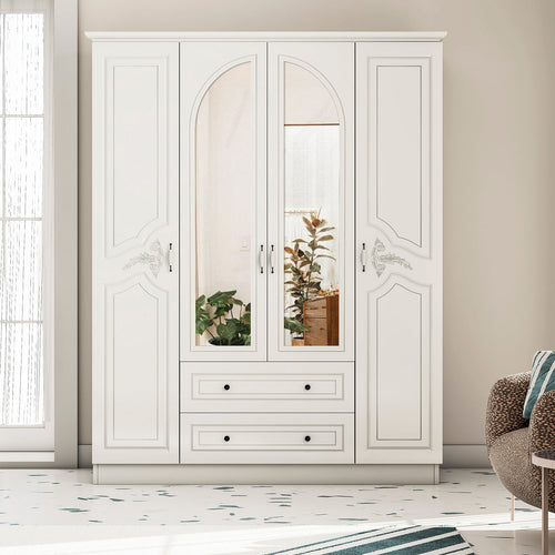 Dulap JESSICA cu oglindă 4 uși 2 sertare 140 x 182 cm