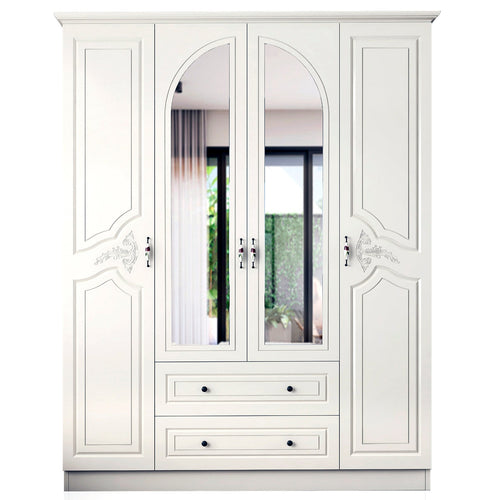 Dulap JESSICA cu oglindă 4 uși 2 sertare 140 x 182 cm