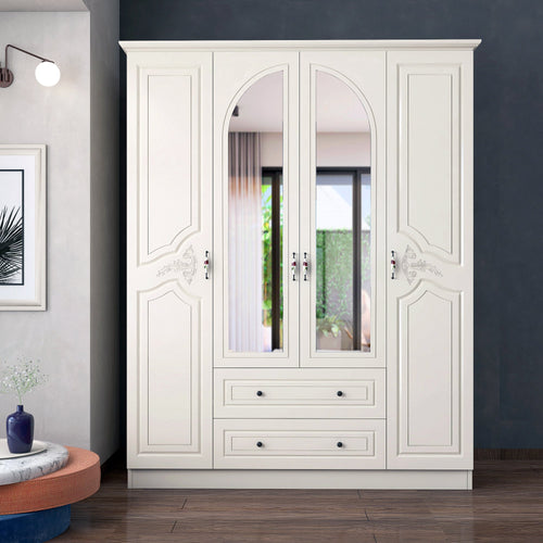 Dulap JESSICA cu oglindă 4 uși 2 sertare 140 x 182 cm