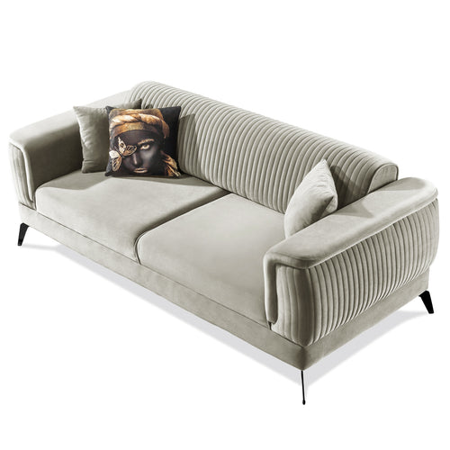 Canapea extensibilă BUTTERFLY 3 locuri  220 cm , material:Catifea,  picioarelor: Metal, detalie