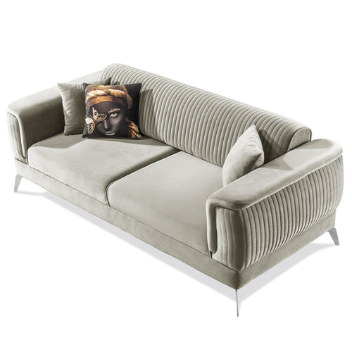 Canapea extensibilă BUTTERFLY 3 locuri  220 cm , material:Catifea,  picioarelor: Metal, detalie