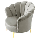 Fotoliu EMERALD NW, material:Catifea, picioarelor: Auriu , din lateral 