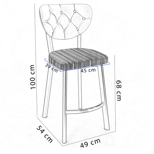 Scaun Bar APPLE, Opțiuni culoare - Maroom