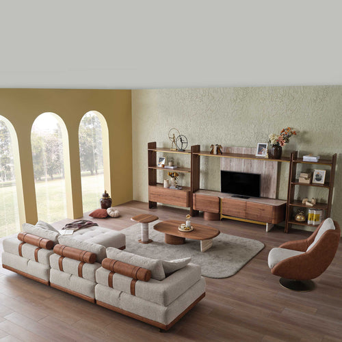 Set comodă TV ASTRA cu rafturi 3 uși 235 cm - Maroom