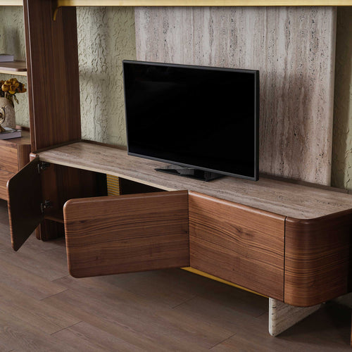 Set comodă TV ASTRA cu rafturi 3 uși 235 cm - Maroom