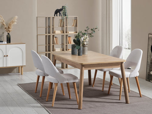 Masă extensibilă cu 4 scaune LAVA 175 ( 205 ) x 95 cm - Maroom