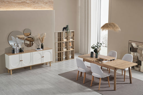 Masă extensibilă cu 4 scaune LAVA 175 ( 205 ) x 95 cm - Maroom