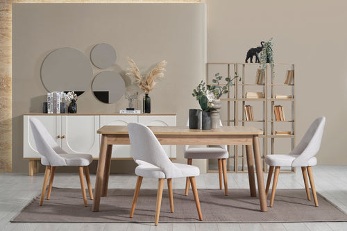 Masă extensibilă cu 4 scaune LAVA 175 ( 205 ) x 95 cm - Maroom