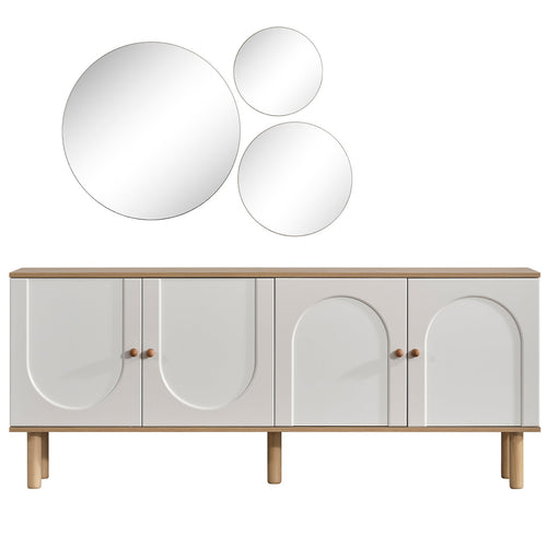 Comodă cu oglindă LAVA 4 uși 200 x 82 cm - Maroom