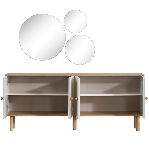 Comodă cu oglindă LAVA 4 uși 200 x 82 cm - Maroom