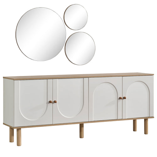 Comodă cu oglindă LAVA 4 uși 200 x 82 cm - Maroom