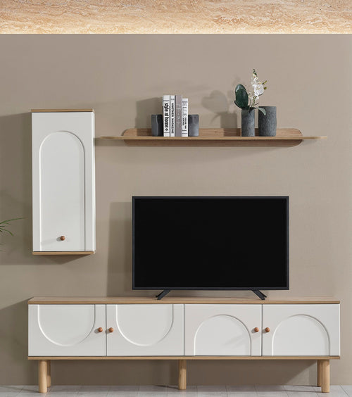 Set Comodă TV LAVA 1 raft 5 uși 200 cm - Maroom