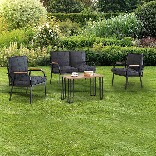 Fotoliu de grădină SIESTA cu perne, Metal, Opțiuni culoare