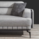 Canapea extensibilă 3 locuri PIANIST 227 cm, material:  țesătură, picioarelor;Metal, detalie din dreapta