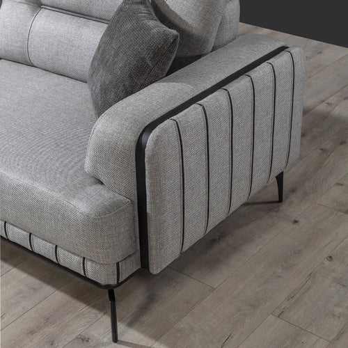 Canapea extensibilă 3 locuri PIANIST 227 cm, material:  țesătură , picioarelor;Metal, detalie