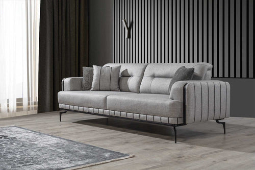 Canapea extensibilă 3 locuri PIANIST 227 cm, material:  țesătură , picioarelor;Metal, detalie din dreapta