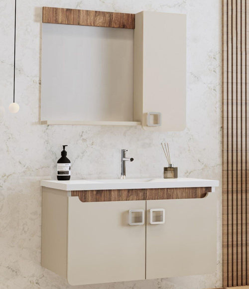 Dulap Baie suspendat cu chiuveta SELLY, MDF, Opțiuni Dimensiune