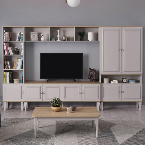 Bibliotecă BRENNA 4 rafturi 1 ușă 45 x 199 cm - Maroom