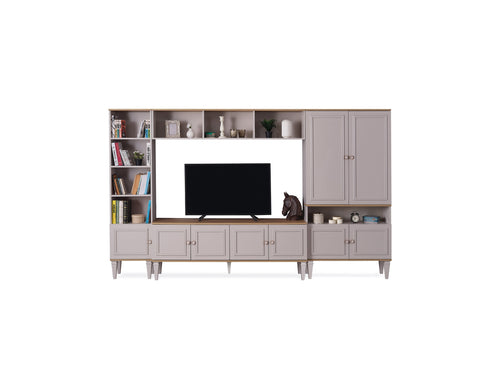 Set Comodă TV BRENNA 1 raft 5 uși 200 cm - Maroom