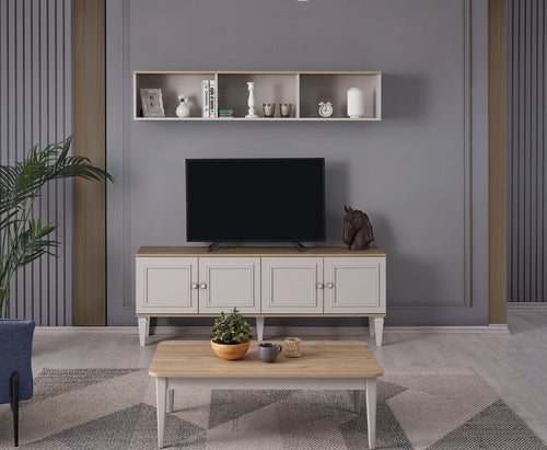 Set Comodă TV BRENNA 1 raft 5 uși 200 cm - Maroom