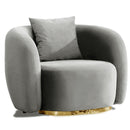 Fotoliu MUFFIN-MR, Opțiuni culoare, Material : Catifea  Picior&nbsp : Metal Argintiui -  gold - tesatura , Pernă Pentru Spate : Burete moale