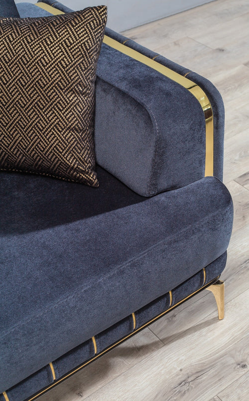 Canapea extensibilă 3 locuri PIANIST 227 cm, material:  țesătură , picioarelor;Metal, detalie