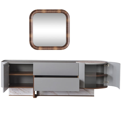 Comodă OTTO cu oglinda 2 uși 2 sertare 230 x 76 cm - Maroom