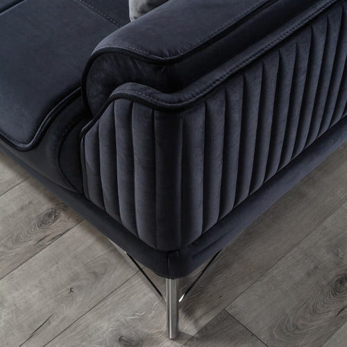 Canapea extensibilă 3 locuri MAGNUM 230 cm, material: Catifea, picioarelor: Metal , detalie din sus