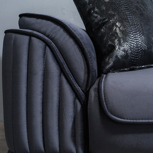 Canapea extensibilă 3 locuri MAGNUM 230 cm, material: Catifea, picioarelor: Metal , detalie din fata