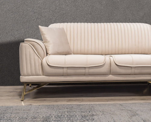 Colțar Extensibil 6 locuri MAGNUM 300 x 260 cm , material: Catifea, picioarelor: metal , detalie din stanga in fata