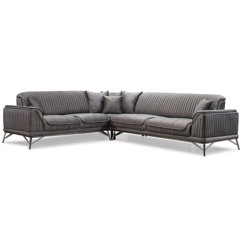 Colțar Extensibil 6 locuri MAGNUM 300 x 260 cm , material: Catifea, picioarelor: metal ,