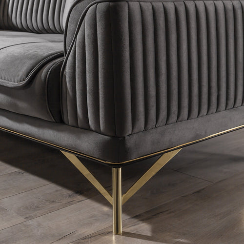 Canapea extensibilă 3 locuri MAGNUM 230 cm, material: Catifea, picioarelor: Metal , detalie