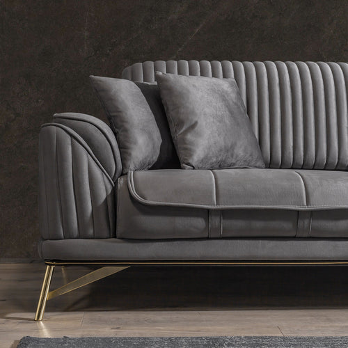 Canapea extensibilă 3 locuri MAGNUM 230 cm, material: Catifea, picioarelor: Metal , detalie  din stanga