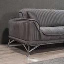 Colțar Extensibil 6 locuri MAGNUM 300 x 260 cm , material: Catifea, picioarelor: metal , detalie din stanga