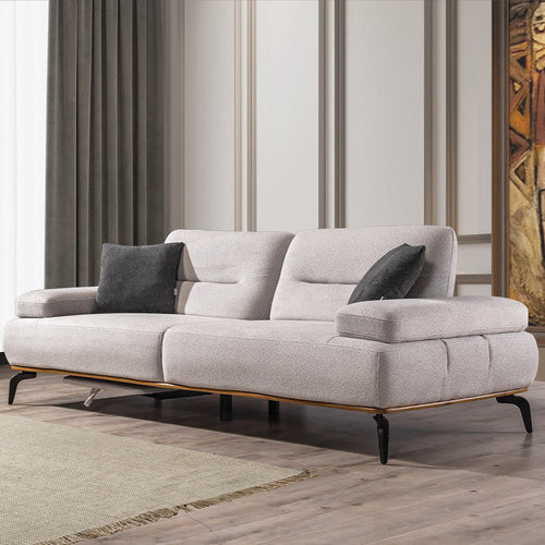 Canapea extensibilă cu suport pentru picioare META, material: Stofa  , piciore metal, detalie extensibila