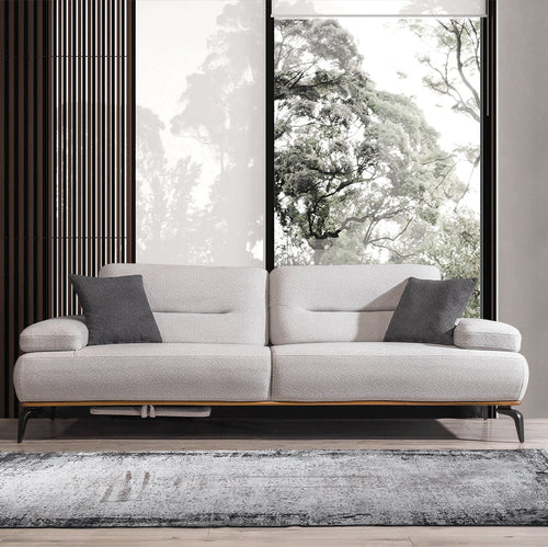 Canapea extensibilă cu suport pentru picioare META, material: Stofa  , piciore metal, din fata