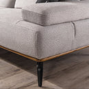 Canapea extensibilă cu suport pentru picioare META, material: Stofa  , piciore metal, detalie din lateral