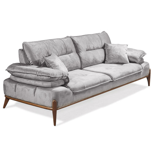 Canapea extensibilă GALAXY , Tip material:&nbsp;Catifea exclusivă, Tipul picioarelor: Lemn , extensibila detalie