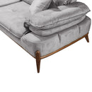 Canapea extensibilă GALAXY , Tip material:&nbsp;Catifea exclusivă, Tipul picioarelor: Lemn ,   detalie