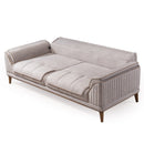 Canapea extensibilă 3 locuri MAGNUM 230 cm, material: Catifea, picioarelor: lemn , detalie  extensbila