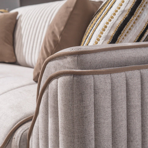 Canapea extensibilă 3 locuri MAGNUM 230 cm, material: Catifea, picioarelor: lemn , detalie