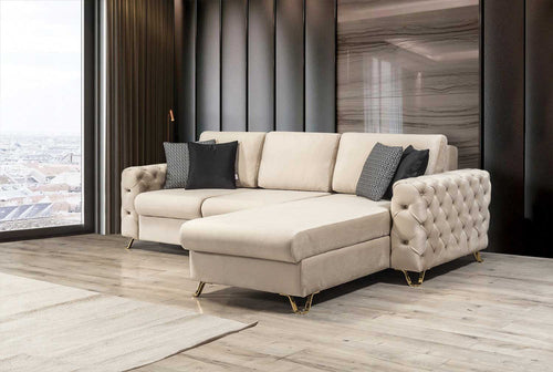 Colțar Extensibil 3+1 locuri cu șezlong VILLA 265 x 200 cm, Opțiuni culoare