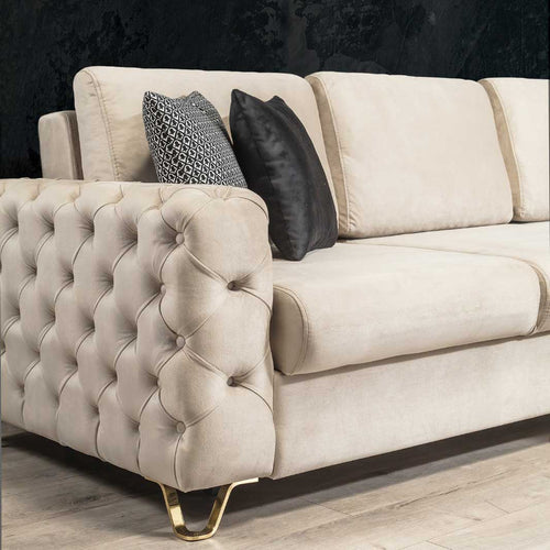 Colțar Extensibil 3+1 locuri cu șezlong VILLA 265 x 200 cm, Opțiuni culoare