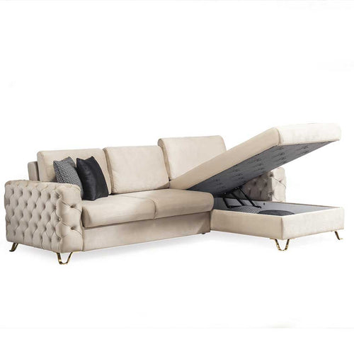 Colțar Extensibil 3+1 locuri cu șezlong VILLA 265 x 200 cm, Opțiuni culoare