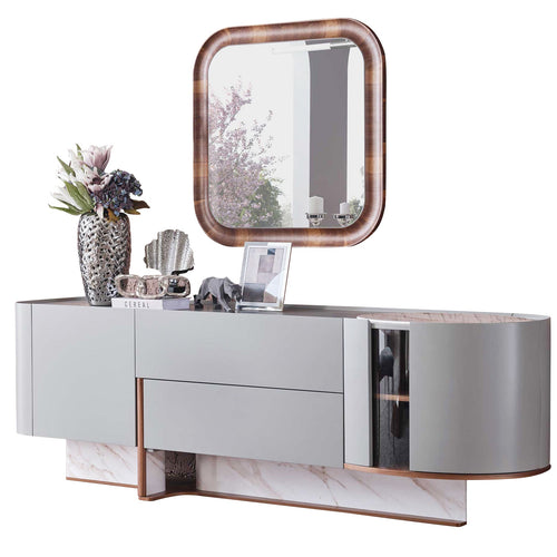 Comodă OTTO cu oglinda 2 uși 2 sertare 230 x 76 cm - Maroom