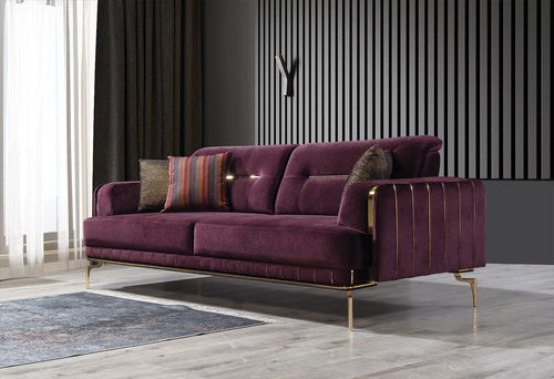 Canapea extensibilă 3 locuri PIANIST 227 cm, material:  țesătură , picioarelor;Metal,